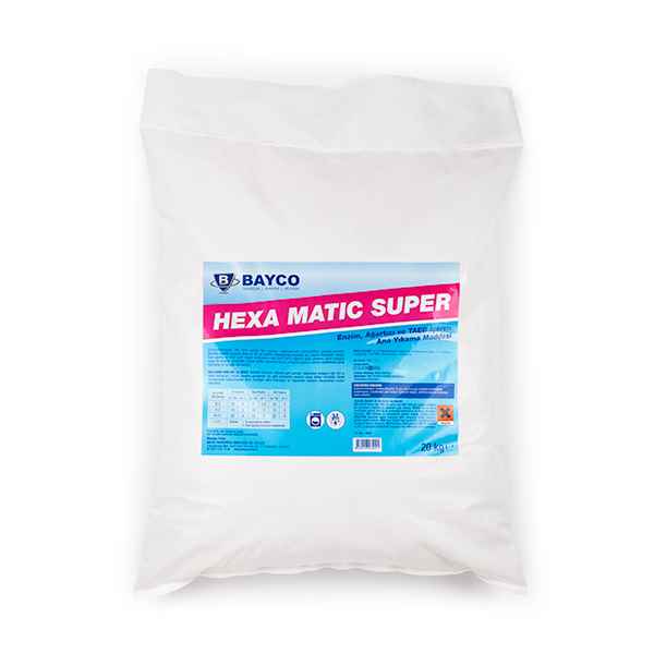 BAYCO HEXA MATİC SUPER AĞARTICI VE TAED İÇEREN ANA YIKAMA MADDESİ 20 KG 
