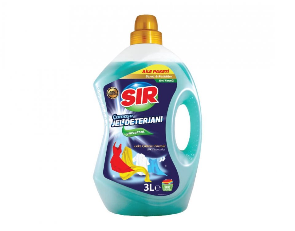 SIR ÇAMAŞIR JEL DETERJANI UNIVERSAL 3LT